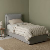 Talamo Italia Lit simple Carla, Lit conteneur avec revêtement en tissu, 100% Made in Italy, Ouverture frontale, adapté au matelas Cm 90x200, Gris, avec emballage renforcé