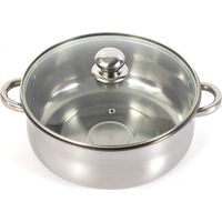 5-Lagiger Dampfgarer Dampfkocher Küchenutensilien aus Edelstahl Gardampftopf+Glasdeckel langlebig leicht zu reinigen (30cm)