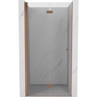 Mexen Mist-F faltbare Duschabtrennung links 75 cm, transparent, gebürstetes Kupfer - 8A6-075-000-65-00-L