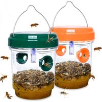 Set of 2 solar-powered wasp traps, hanging bee traps for outdoor use (green and orange)