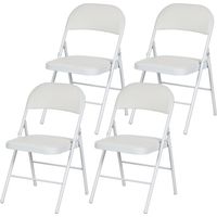 Sillas Plegables Acolchadas Respaldo Acero 45x46x78 cm Blanco