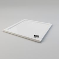 ELEGANT 900 x 900 x 40 mm Shower Tray Slimline Square Shower Enclosure Base Gloss White with Waste Trap