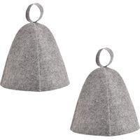 Lot de 2 bonnets de sauna en feutre, bonnet de sauna en feutre, bonnet de sauna, bonnet de douche, bonnet de bain, bonnet de douche pour hommes et femmes (gris)
