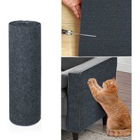 Kratzmatte für Katzen – Selbstklebende Kratzmatte – Zuschneidbar – Strapazierfähig – Schützt Teppiche, Sofas und Möbel (40 x 100 cm) – Dunkelgrau