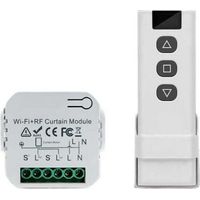 Module de volet roulant connecté avec télécommande radio, réglage en pourcentage du volet roulant, compatible avec Alexa et Google Home, télécommande, émetteur radio, relais mural