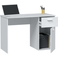 Bureau blanc 108x50x73 cm avec 1 tiroir et 1 porte – Only