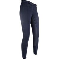 38, Bleu marine et bleu marine 6969: Pantalon d'équitation d'été renforcé Grip Basic Belmtex pour femme