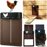 Aiperq – Porte poulailler automatique étanche avec capteur de lumière – Installation rapide – Matériau plastique PP renforcé – Pour petits animaux