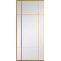 Miroir Mural Décoratif Irovami Doré 110x50cm 9 Panneaux Grille Métal Verre Épais 4 Crochets Fixation Verticale Horizontale