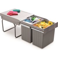 Victory Einbau-Abfallsammler Double Master 40Dt Alugrau 32 Liter Vollauszug