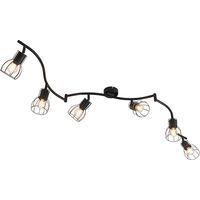 QAZQA botu - Plafonnier - 6 lumière - L 145 cm - Noir - Moderne - éclairage intérieur - Salon I Chambre I Cuisine I Salle à manger
