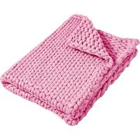 Couverture câline, Couverture tricotée douce, hiver, confortable, couverture légère, couverture chaude en peluche, couverture lestée pour canapé-lit, chaise de canapé, Rose, 50 x 50 cm