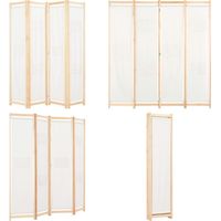 Cloison de séparation 4 panneaux Crème 160x170x4 cm Tissu - Cloison De Séparation - Pare-vue - Cloison Pliable - Cloison Décorative - Séparation Pièce - Home & Living