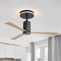 AS EASY Ventilateur de plafond moderne 52 pouces avec éclairage LED et télécommande, 3 pales ABS, moteur DC réversible silencieux pour salon et terrasse