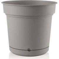 Vaso tondo con sottovaso "Hydral Element" per fiori e piante -18 cm / Bruno