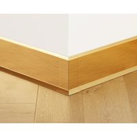 Außenecke FL für Sockelleisten F aus Stahl 10cm x 3cm x 3cm - satiniert gold