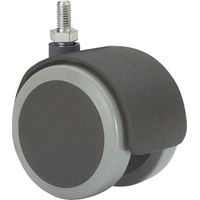 Lenkrolle mit Gewindestift und glatter Achse, schwarz/grau, max. Tragkraft 50 kg, 10 x 15 mm, ø 5 cm