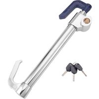 Cerradura de volante GABRIELLE, antirrobo para coche, de acero inoxidable, con 3 llaves (gris)