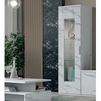 Vetrina laccato bianco effetto marmo 1 anta vetro - Dream