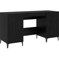 vidaXL Bureau avec porte Chêne noir 140 x 50 x 75 cm Bois d'ingénierie