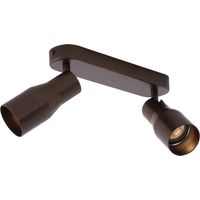 QAZQA Moderno Foco empotrado redondo bronce oscuro GU10 50mm 2 luces - Stanley Aluminio Redonda /Ovalada Adecuado para LED Max. 2 x 10 Watt