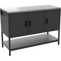 sweeek - Outdoor-Küche aus Stahl mit 3 Türen, 1 Regalboden L120 cm