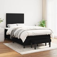 Cama box spring con colchón tela negro 120x200 cm vidaXL