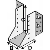 Alsafix – Lot de 50 sabots de charpente à ailes extérieures – Acier galvanisé 275 g/m² – Dimensions 64 x 128 mm – Fixation sur bois et béton