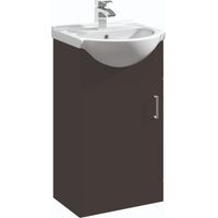 Black 450mm 1 Door Floor Standing With Basin - Oslo By Voda Design