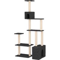 vidaXL Cat Tree with Sisal Scratching Posts Dark Grey 177.5 cm