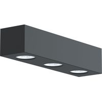 LUMICOM MANHATTAN L Plafoniera, 3X GU10, max 33W, metallo, grigio antracite, 30x10cm