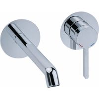 Mitigeur de lavabo mural monocommande chromé avec corps intégré Pollini Lumea LT700251021 Chromé