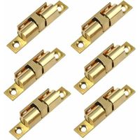 6 Pièces Loqueteau à Double Bille, Loquets de Porte en Laiton Massif, Laiton Cabinet Porte de Placard Double Loqueteau à Billes Tension Loquet, pour Fermeture de Placard et Meuble,Starlight