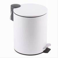 Pattumiera Acciaio A Pedale 3lt Bidone Cestino Spazzatura Bagno Casa Bianco 87449