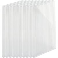 Lot de 10 plaques alvéolaires Relaxdays, 6 mm, pour serre, 121 x 60,5 cm, polycarbonate transparent