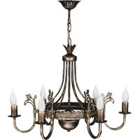 Lustre rétro chandelier bronze patiné 6xE14 11W Jupiter