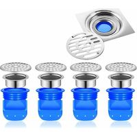 Lot de 4 dispositifs anti-refoulement pour siphon de sol, dispositif anti-refoulement jetable pour tuyau de toilette, joint de siphon de sol anti-odeurs (court)