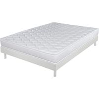 Matelas + sommier 140x190 Mousse - Decokit - Soutien medium - Sommier démonté - Blanc