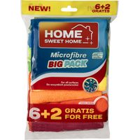 Chiffons en microfibre HSH, lot de 6+2 pièces
