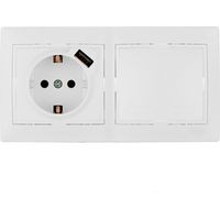 Switch-Kit + Sockel mit USB + 2-Element-Rahmen, 154x81x10mm E3/42974 Solera