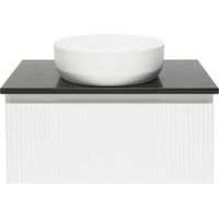 Swiss Aqua Technologies Badezimmermöbel mit Kunststeinplatte SAT Evolution 78x30x44,8 cm mattweiß (SATEVO80WMTK)