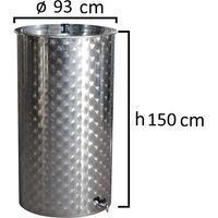 BOTTE PER VINO OLIO CONTENITORE PER ALIMENTI IN ACCIAIO INOX 18/10 BELVIVERE - Piedistallo: NO - Olio di Vasellina: No - Capacità Botte: 1000 LT - Ø 93 x H 150 cm - Galleggiante: NO - Rubinetto: Accia