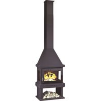 Fm Biomasa – Cheminée à bois panoramique C303 10,4kW – Double combustion – Rendement 79% – Volume de chauffe 295 m³ – Diamètre sortie 200mm