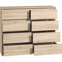 Kommode 8 Schubladen sonoma 140 cm Sideboard Bella