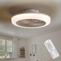 Ventilateur de plafond sans pales 46 cm – Moteur CC réversible – Éclairage réglable 60W – Télécommande avec minuterie – Design moderne blanc
