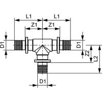 Raccord tece t-fitting laiton standard 32x32 mm