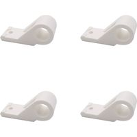 4 Colliers déportés pour espagnolette de volet battant - diamètre 14 mm - Matière composite - Blanc