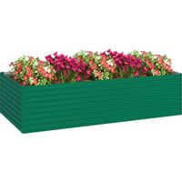 Outsunny – Jardinière surélevée galvanisée rectangulaire 240 x 120 x 60 cm – Fond ouvert pour racines nourries – Acier résistant à l'eau – Vert