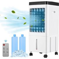 Union – Rafraîchisseur d'air portable 2000 m³/h – 3 vitesses – Minuterie 0,5-7,5h – Télécommande – Réservoir 10L pour 20-30 m² – Débit d'air 8,5m
