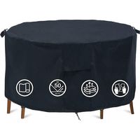 (black 185x110) Waterproof Garden Furniture Cover, Garden Round Table Cover, Garden Round Table Cover, Outdoor Round Table Cover, Patio Cover, Win